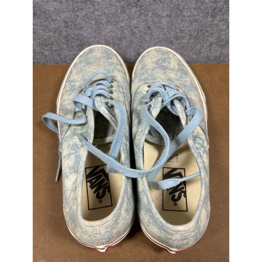 Vans Authentic Acid‎ Wash Light Blue Denim Low Top Sneakers Womens 9 Mens 7.5